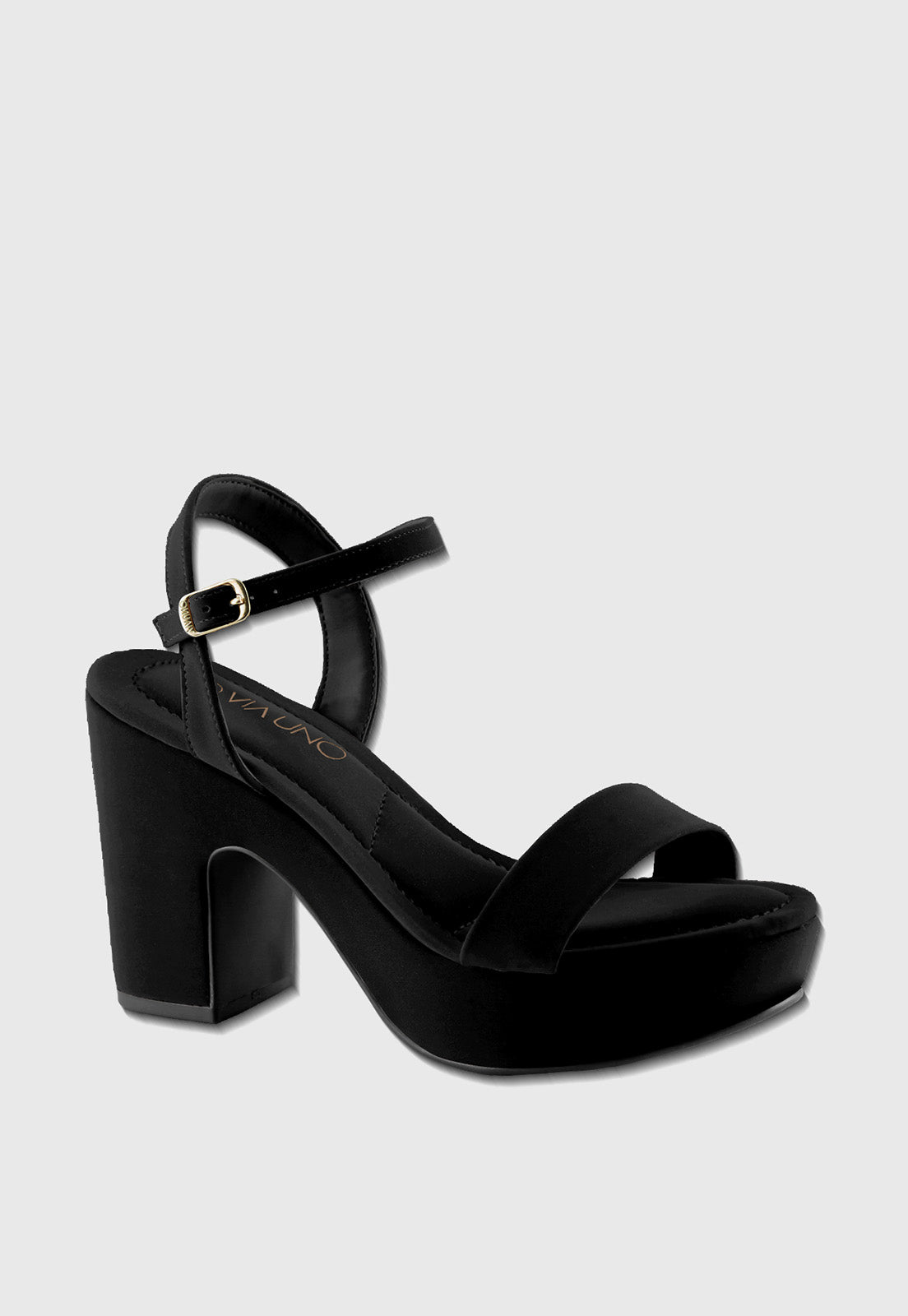 Sandalia Salto Alto 381028 Nobuck Preto