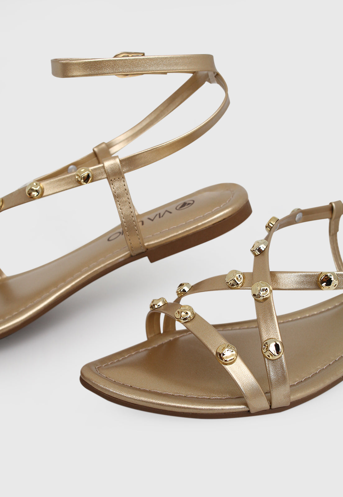 Rasteira Flat 508063 Metalizado Dourado