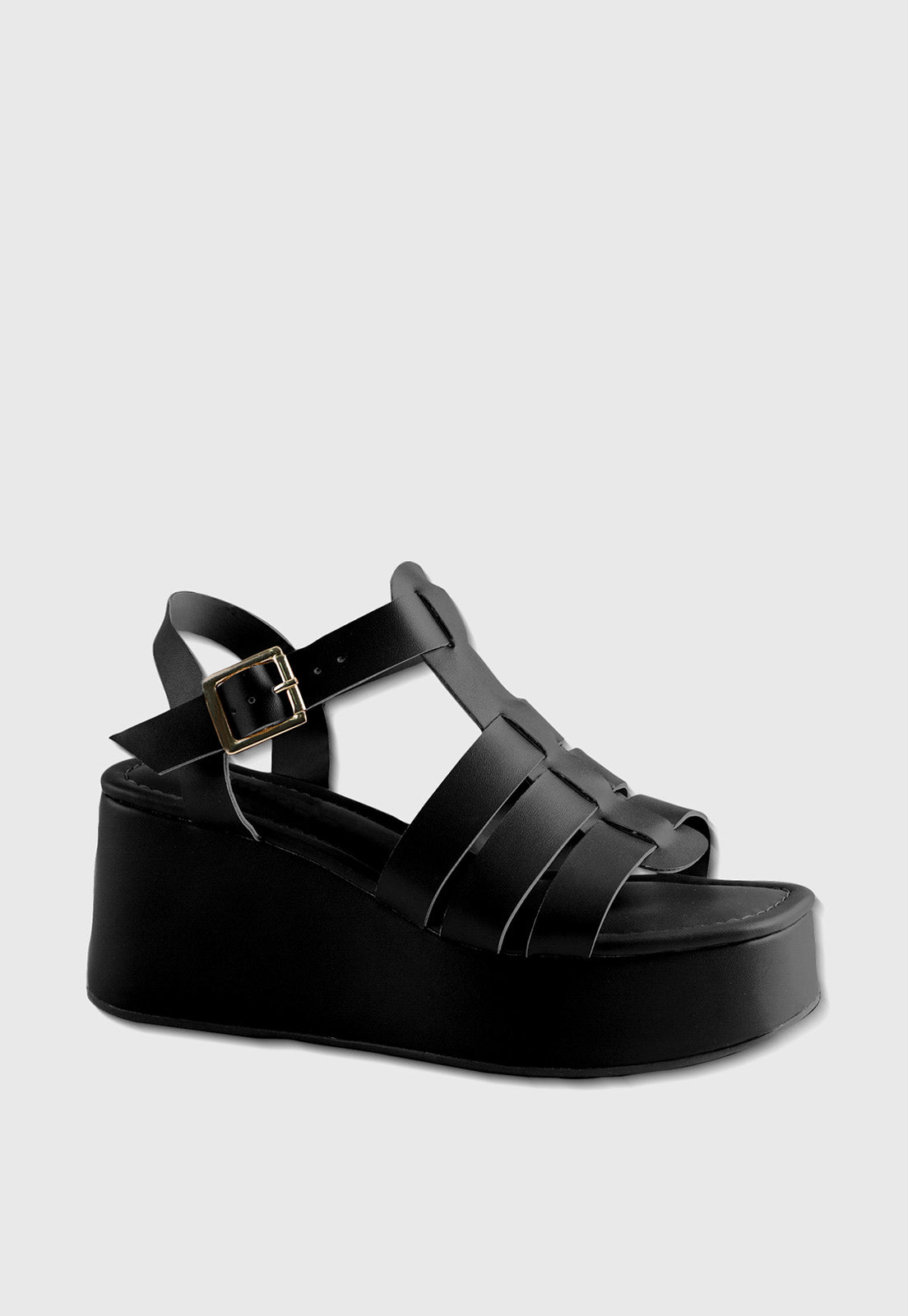 Sandalia Anabela 639033 Mestiço Preto