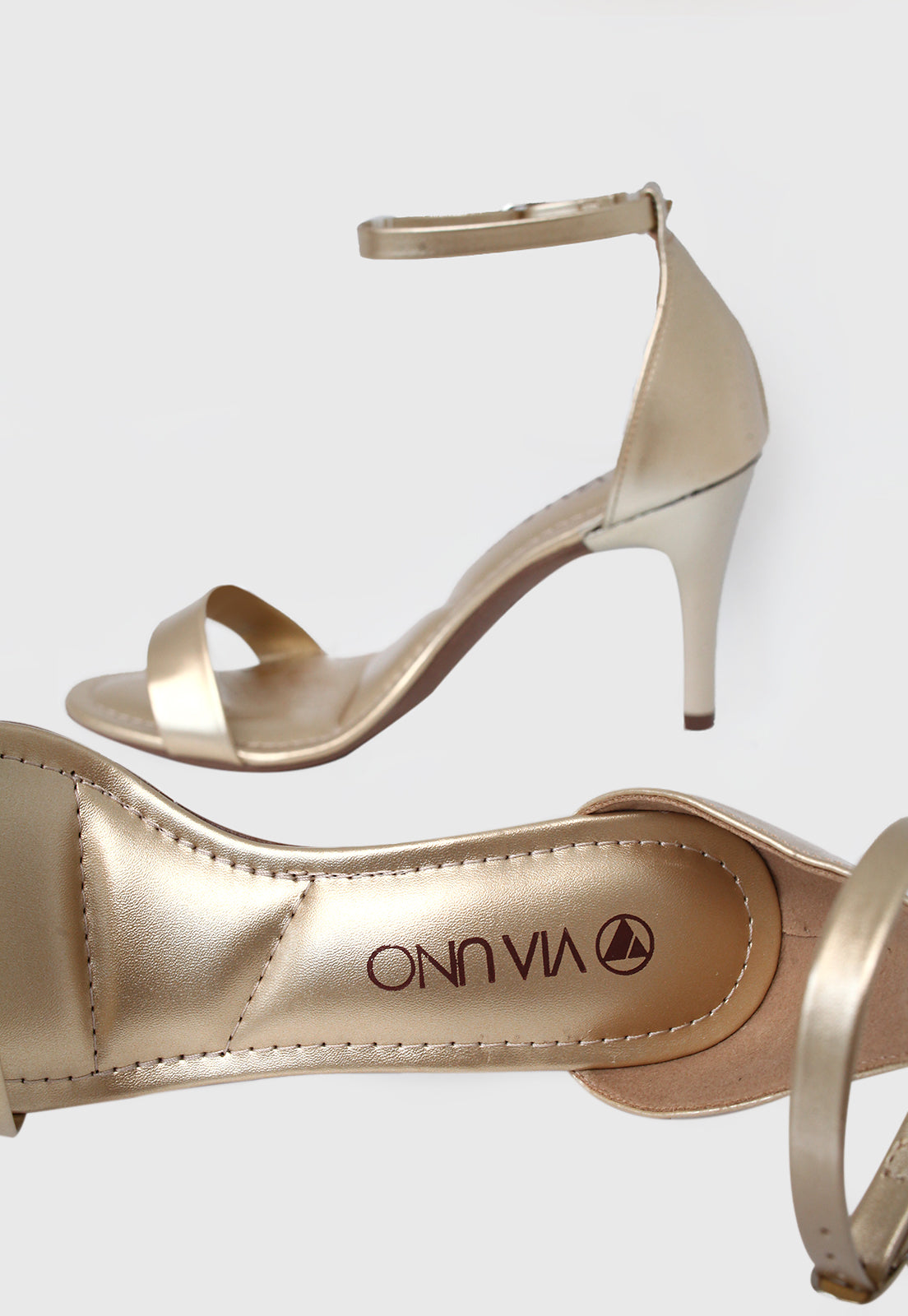 Sandalia Salto Alto 873002 Metalizado Dourado