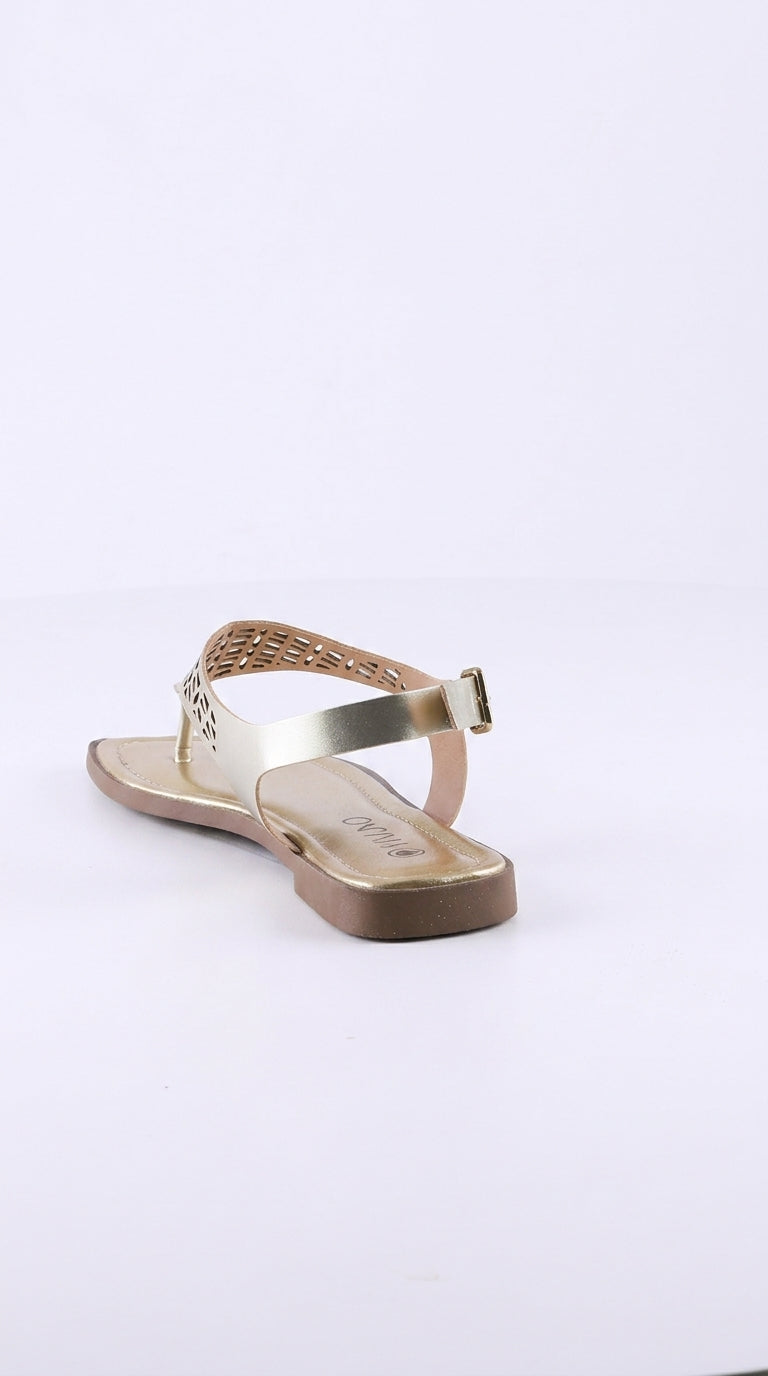 Sandalia Flat 948090 Sun Glo C Ouro Light