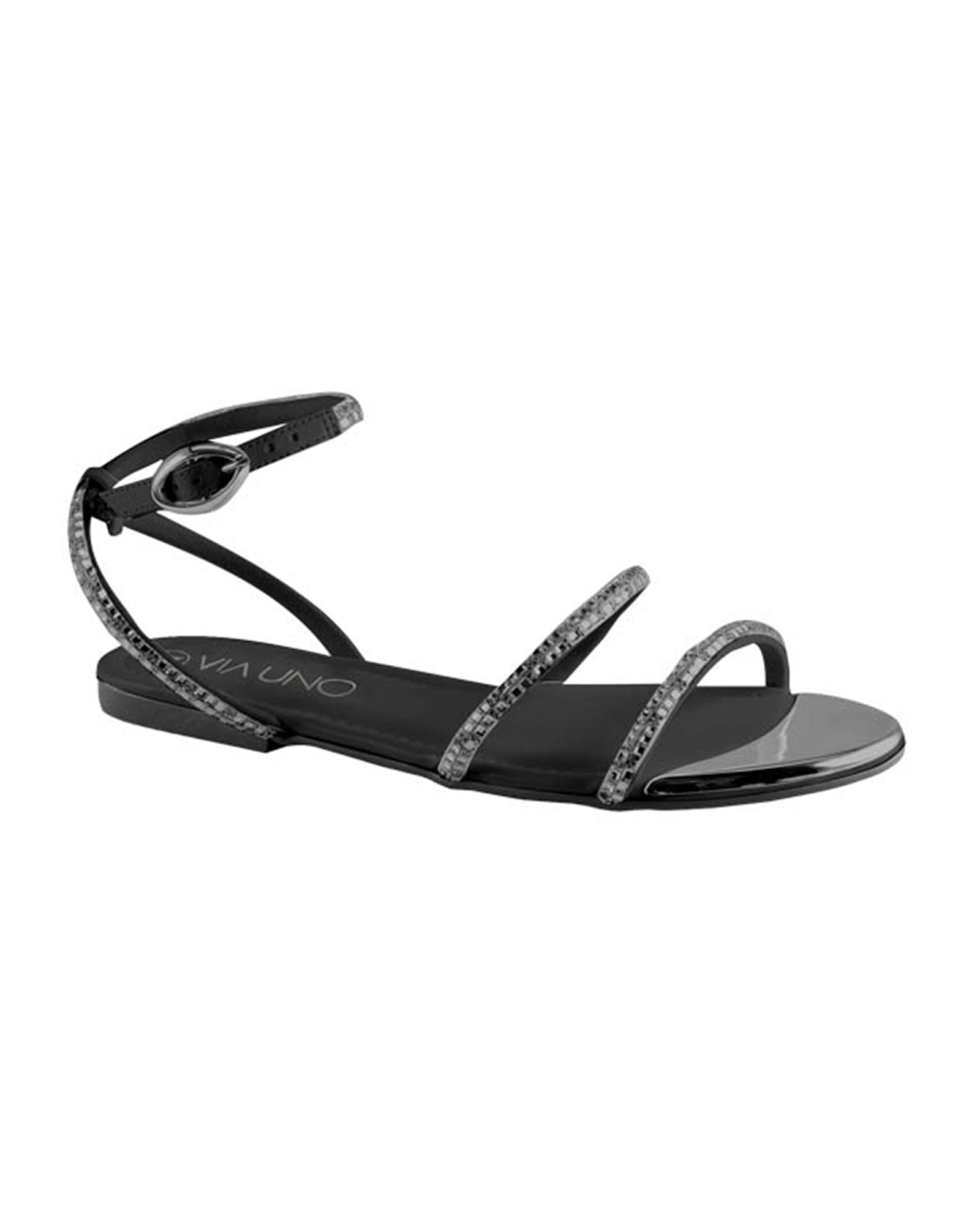 Sandalia Flat 1005001 Tira Grafite