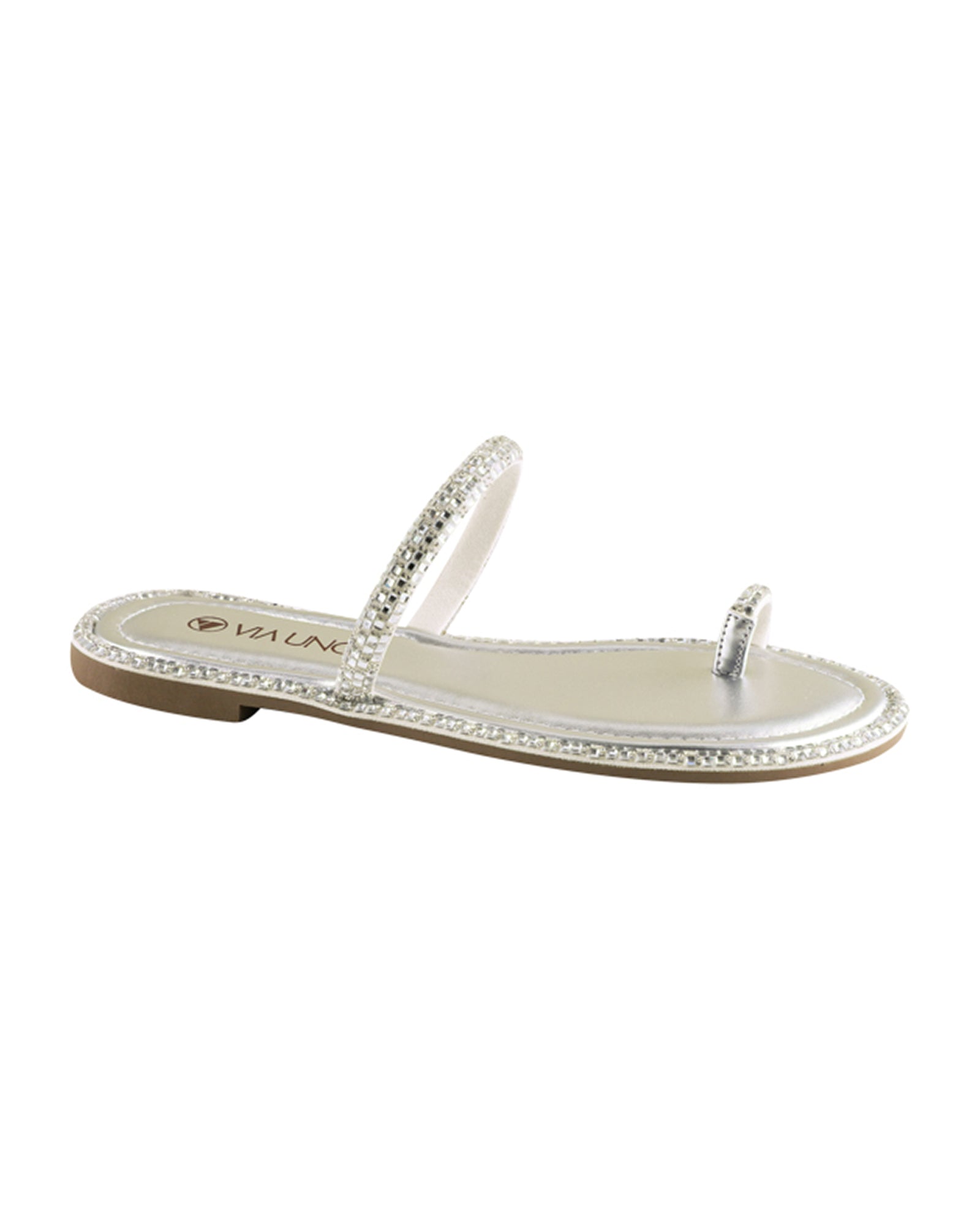Sandalia Flat 1008002 Tira Prata