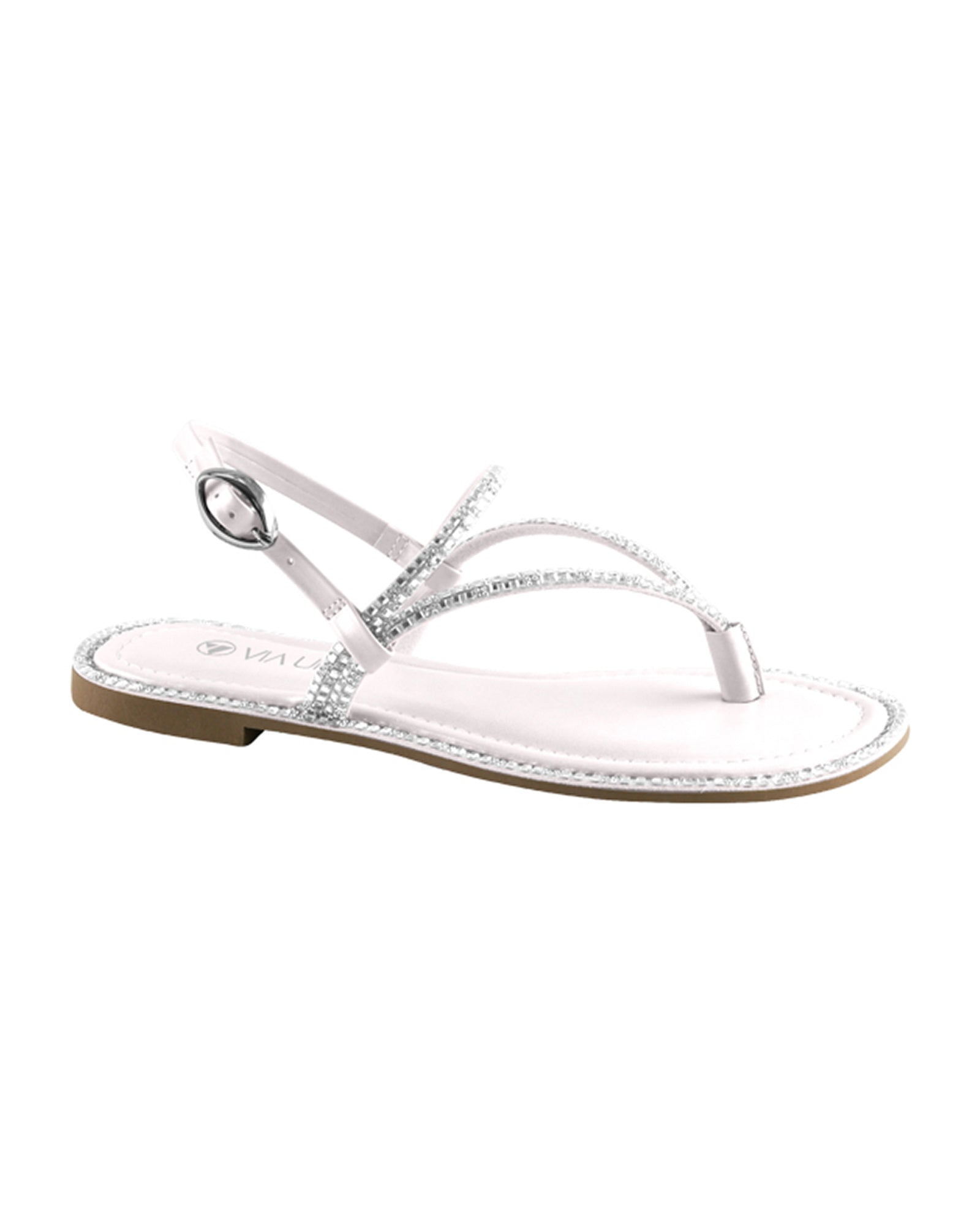 Sandalia Flat 1008003 Tira Prata