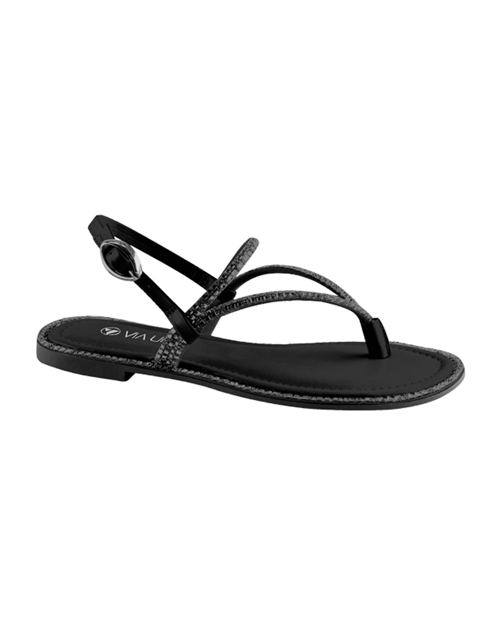 Sandalia Flat 1008003 Tira Grafite