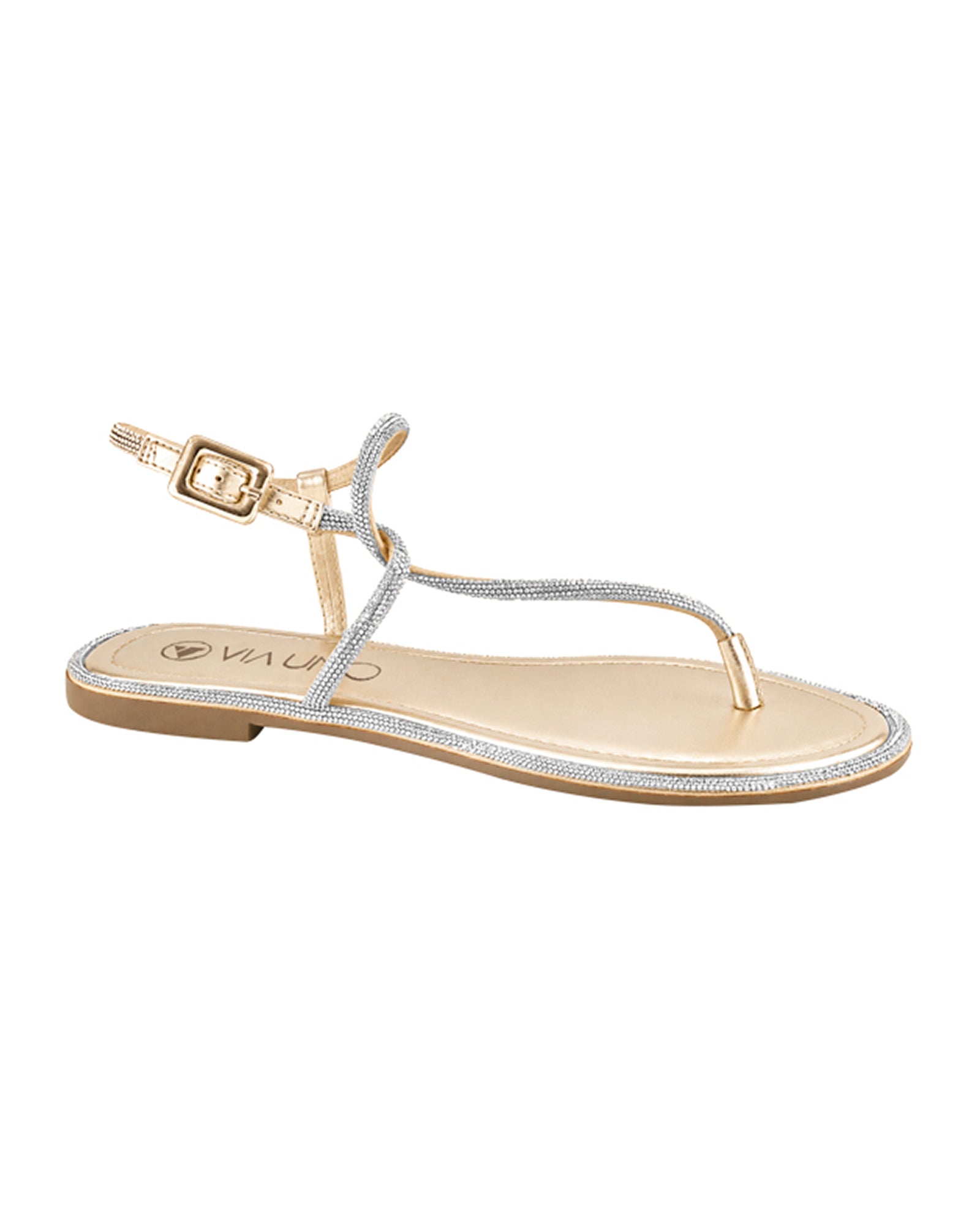 Sandalia Flat 1008007 Tir New Cristal Amendoa