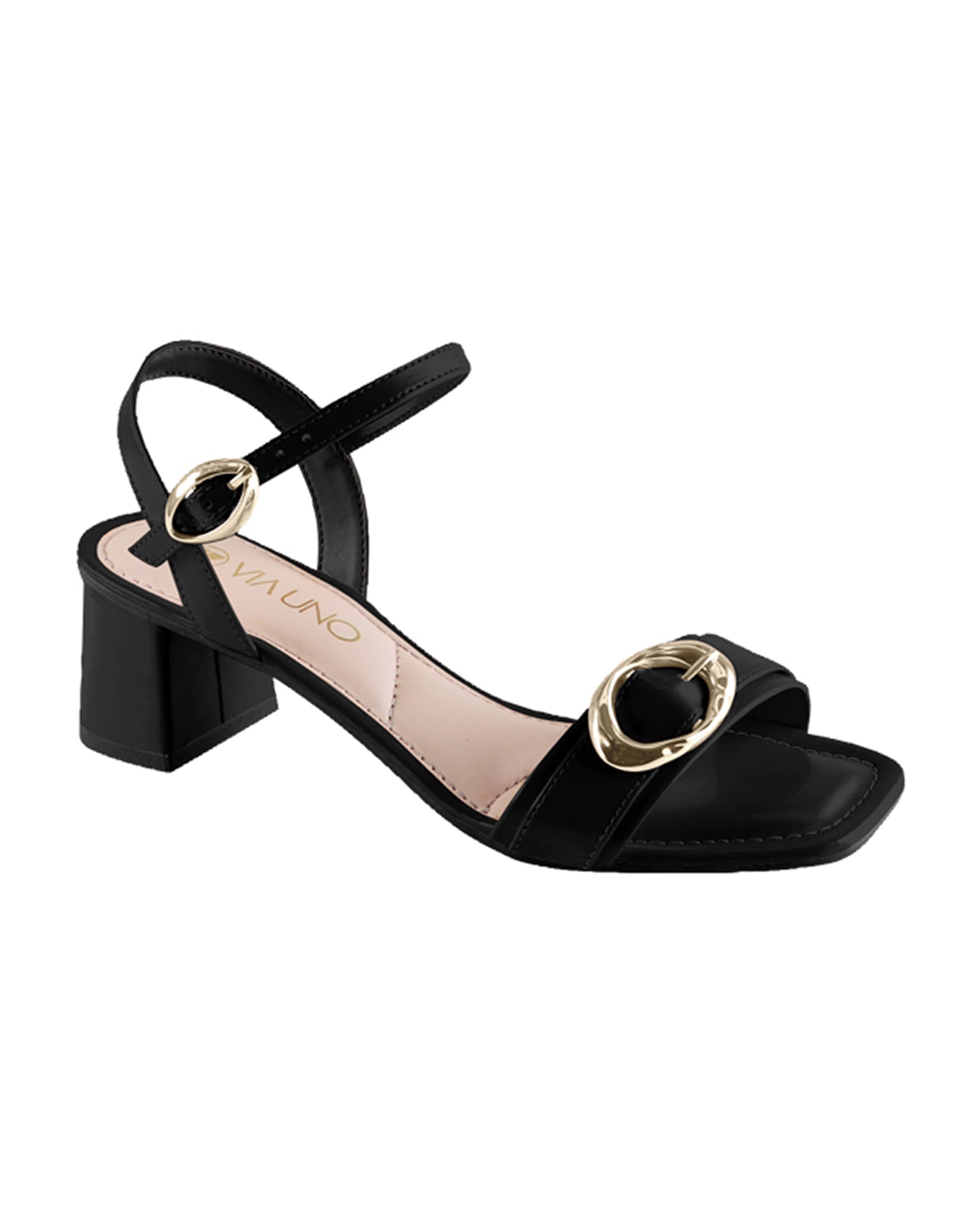 Sandalia Salto Medio 1026004 Rock Preto