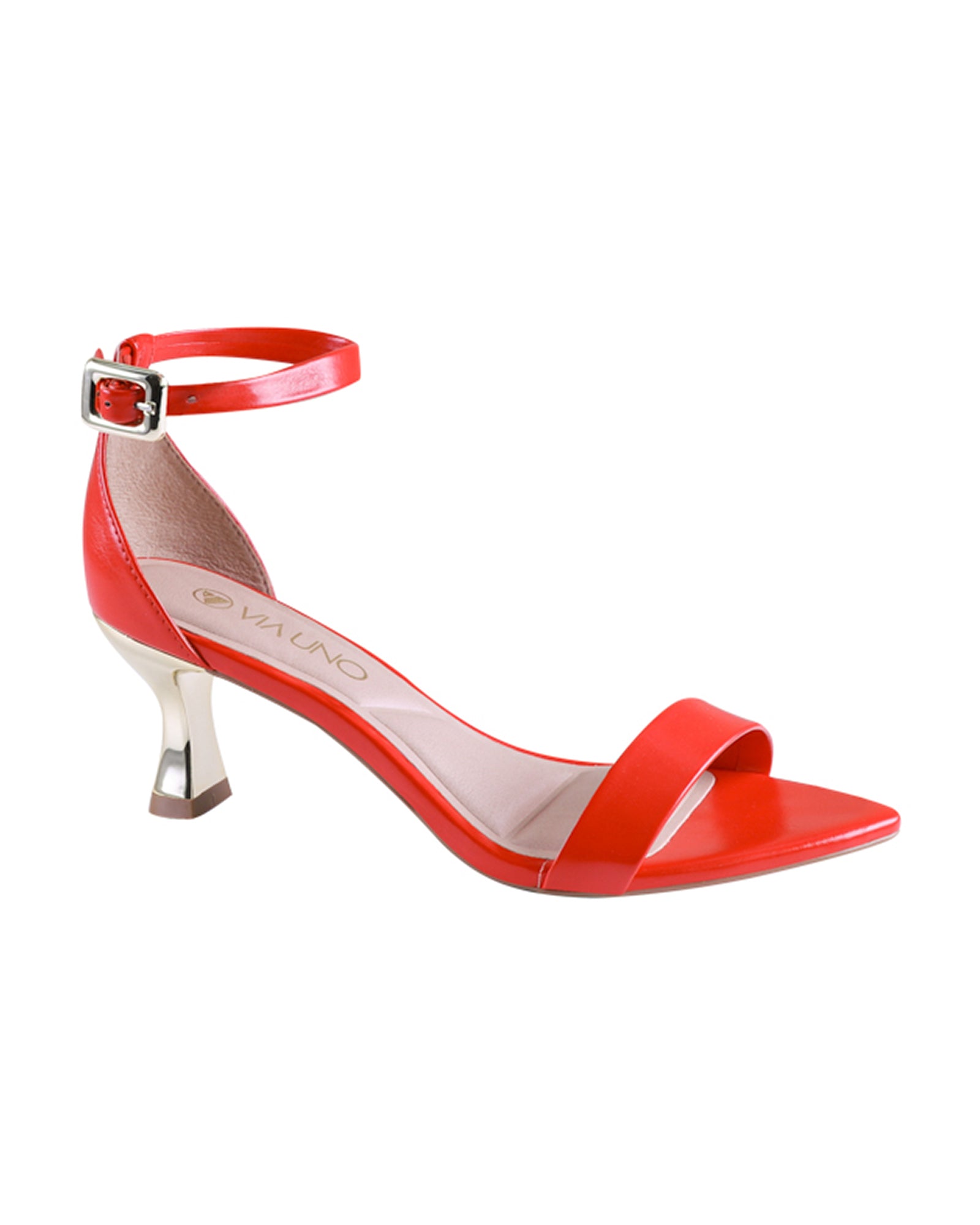 Sandalia Salto Medio 1027005 Napa Rock Vermelho