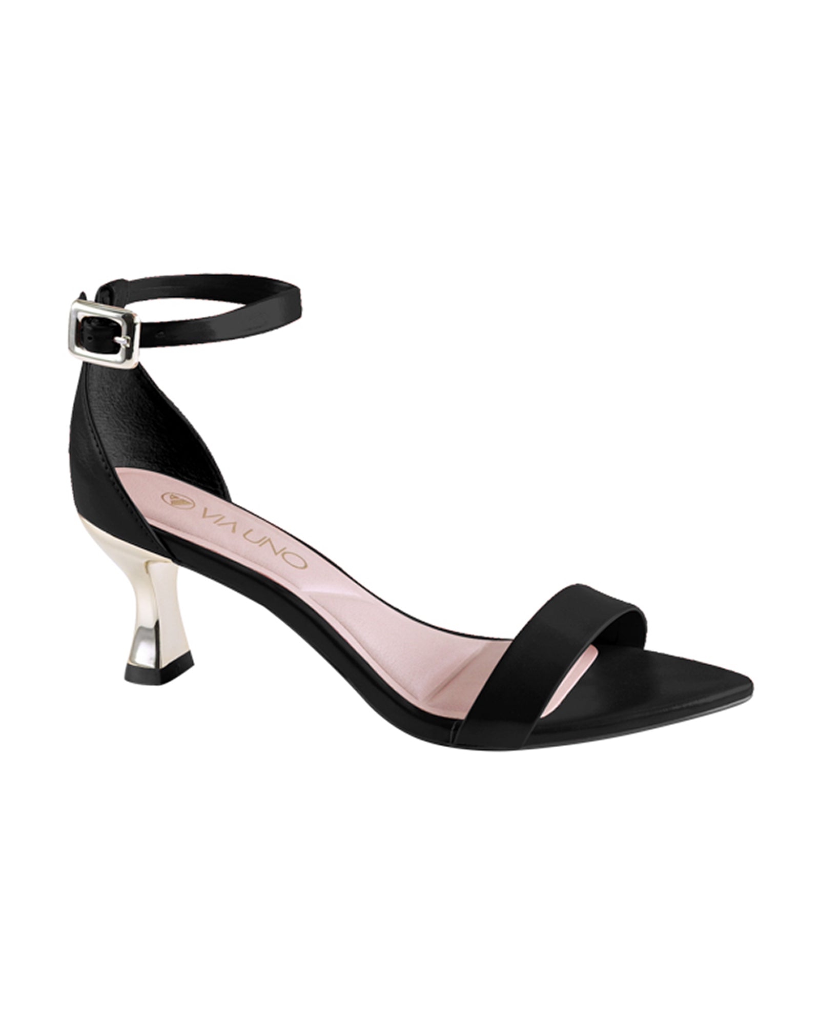 Sandalia Salto Medio 1027005 Napa Rock Preto