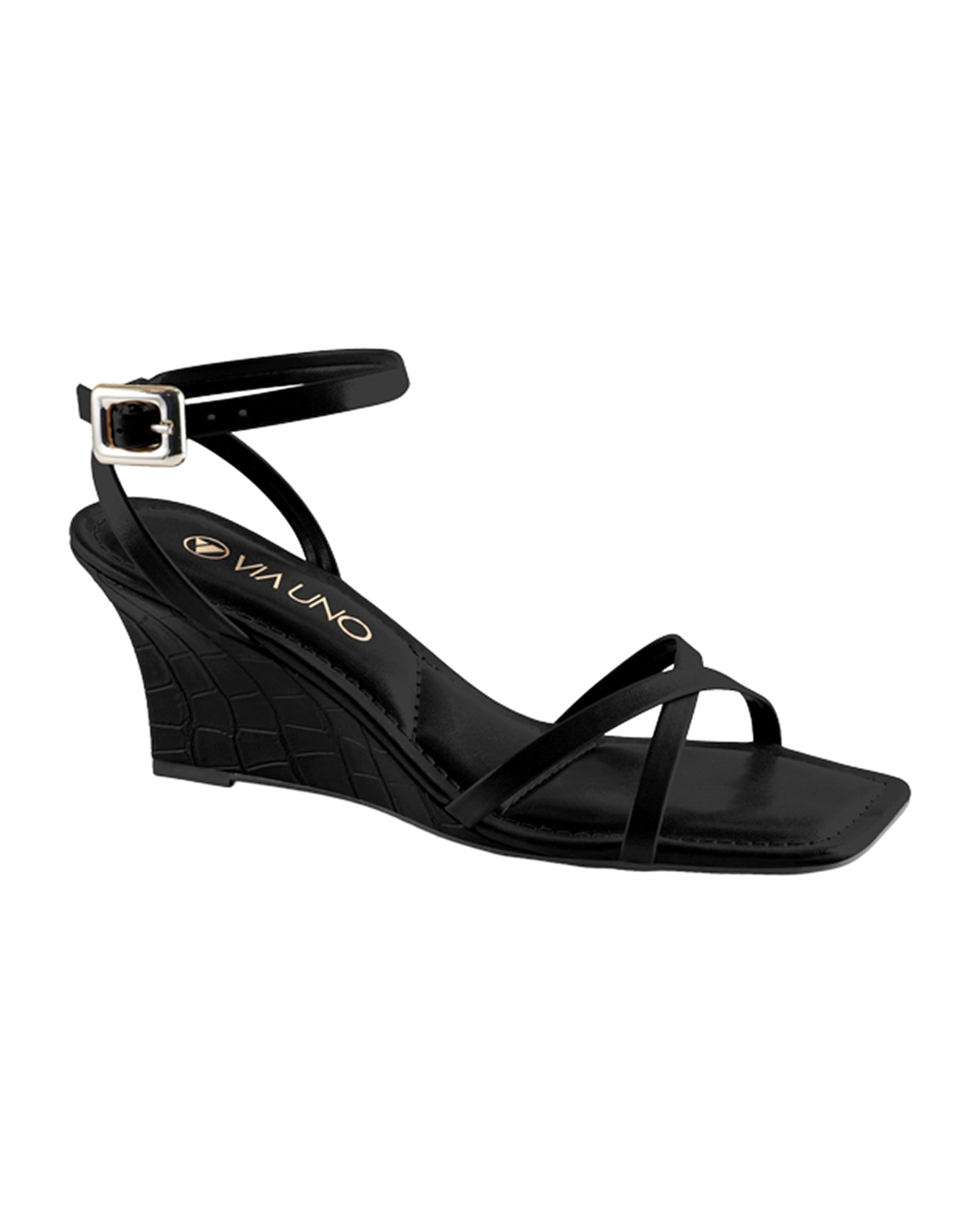 Sandalia Salto Medio 1035003 Napa Rock Preto
