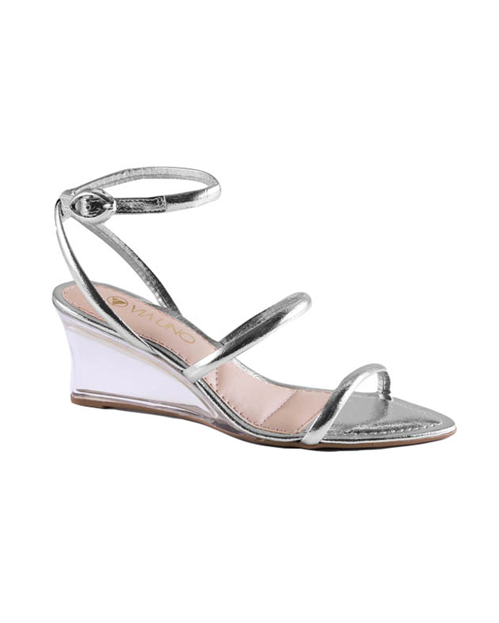 Sandalia Salto Medio 1037002 Napa Rock Prata
