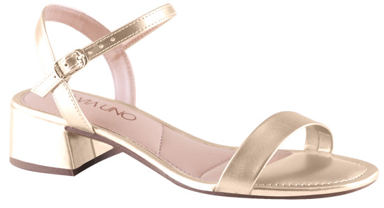 Sandalia Salto Baixo 853010 Metalizado Ouro Light