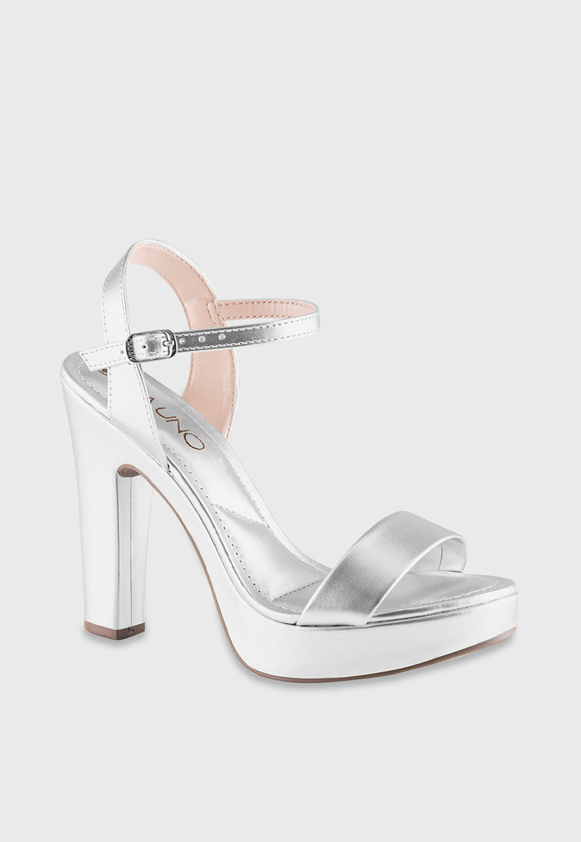 Sandalia Salto Alto 311021 Metalizado Prata