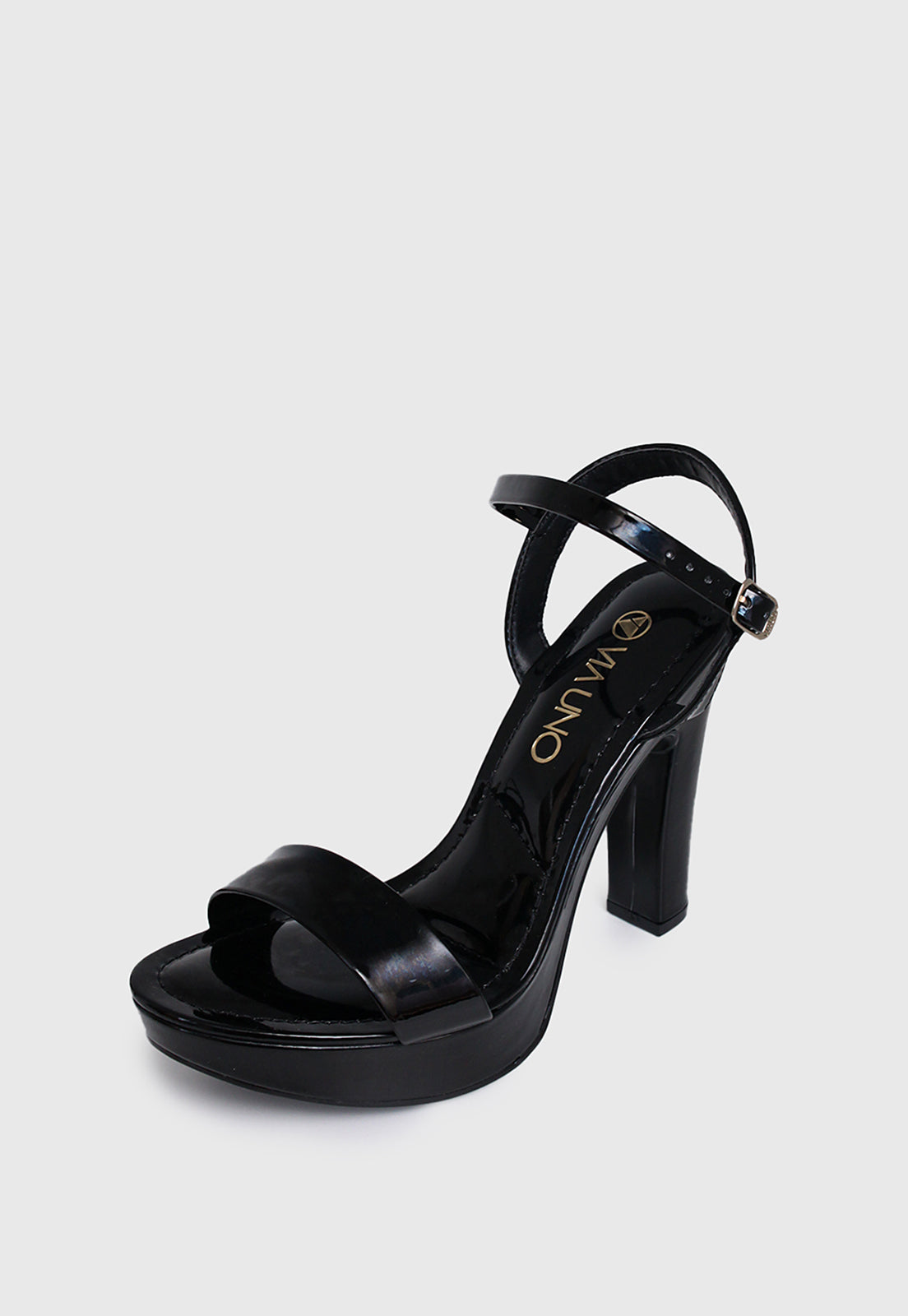 Sandalia Salto Alto 311021 Verniz Preto