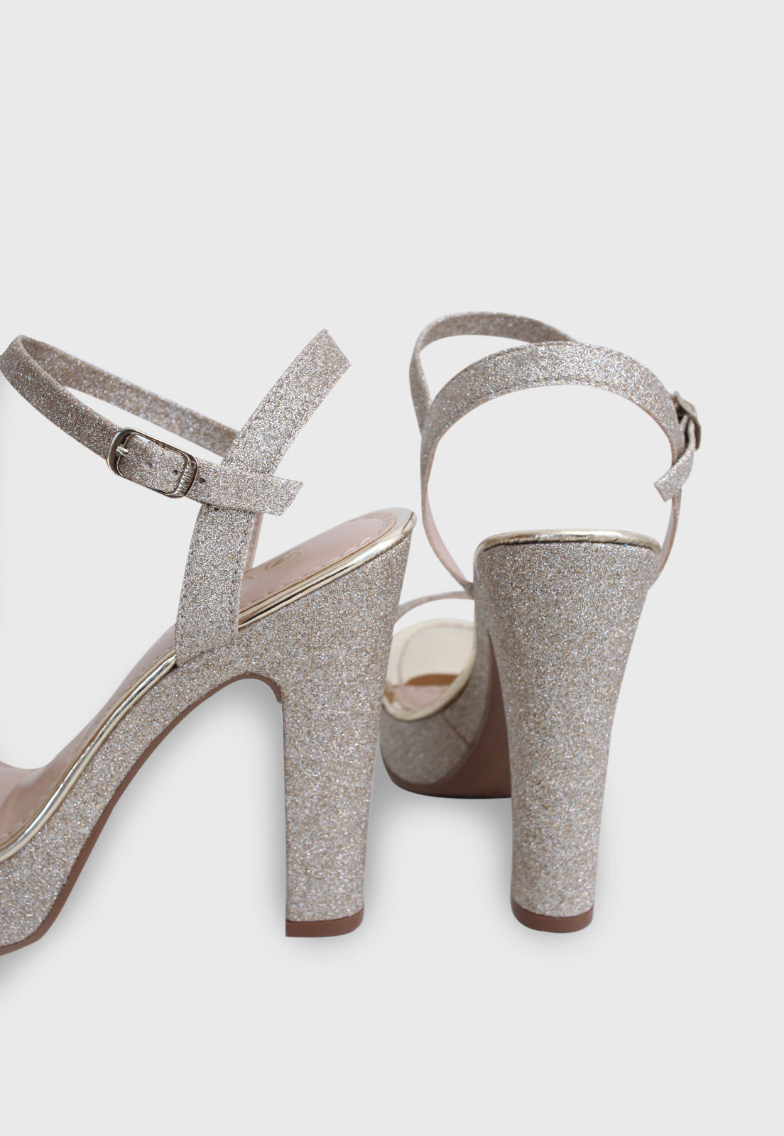 Sandalia Salto Alto 311038 Glitter Ouro