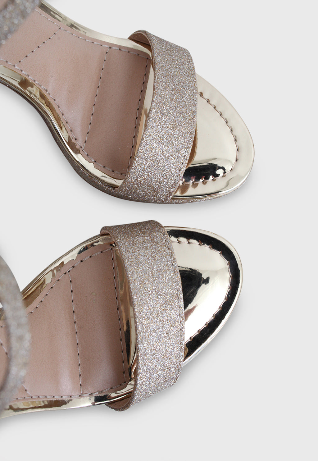 Sandalia Salto Alto 311038 Glitter Ouro