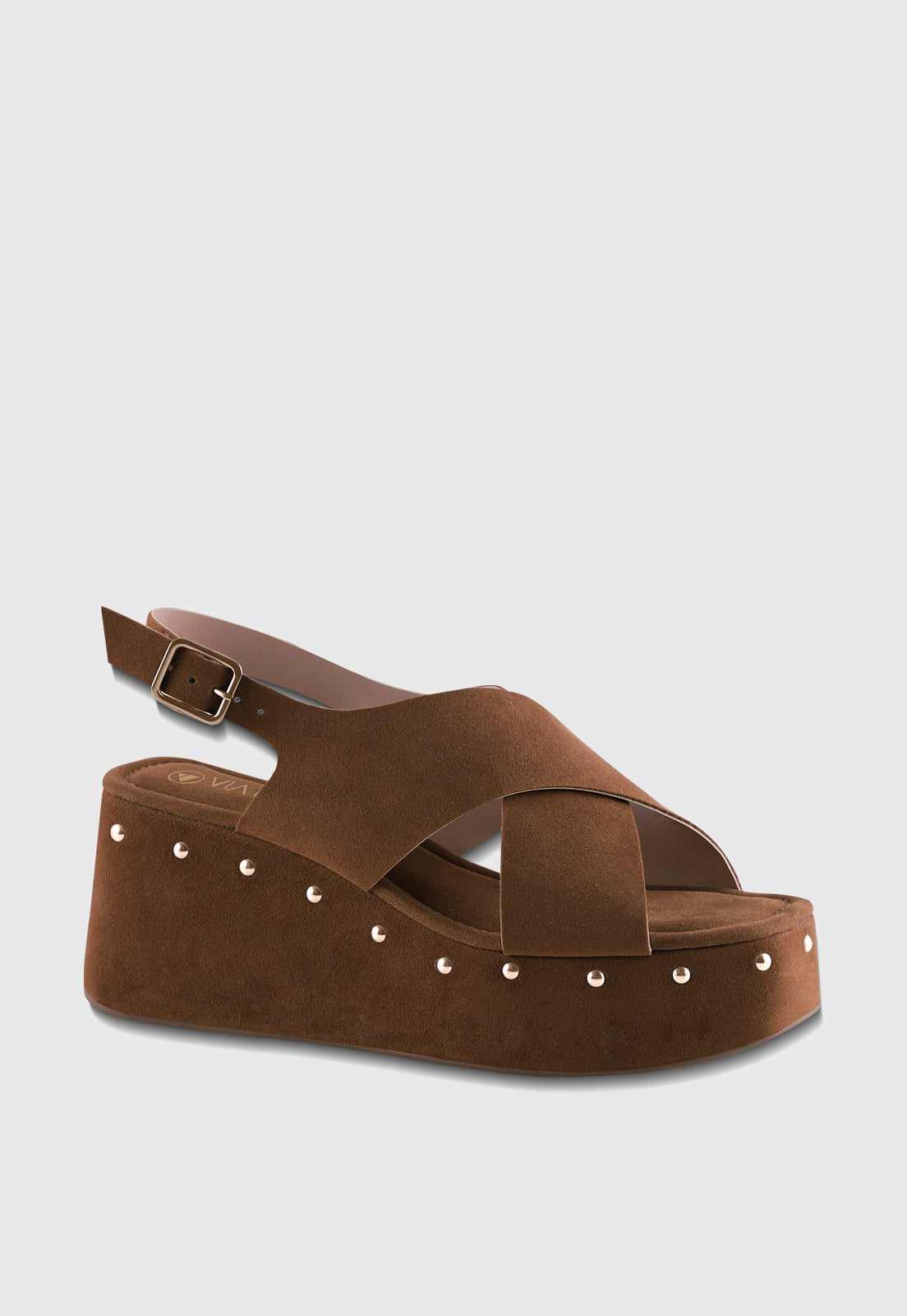 Sandalia Anabela 639044 Camurça Caramelo