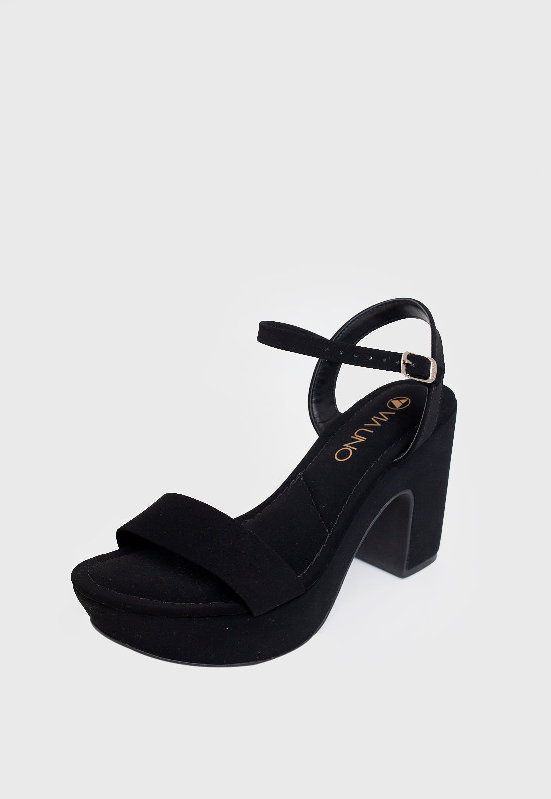 Sandalia Salto Alto 381028 Nobuck Preto