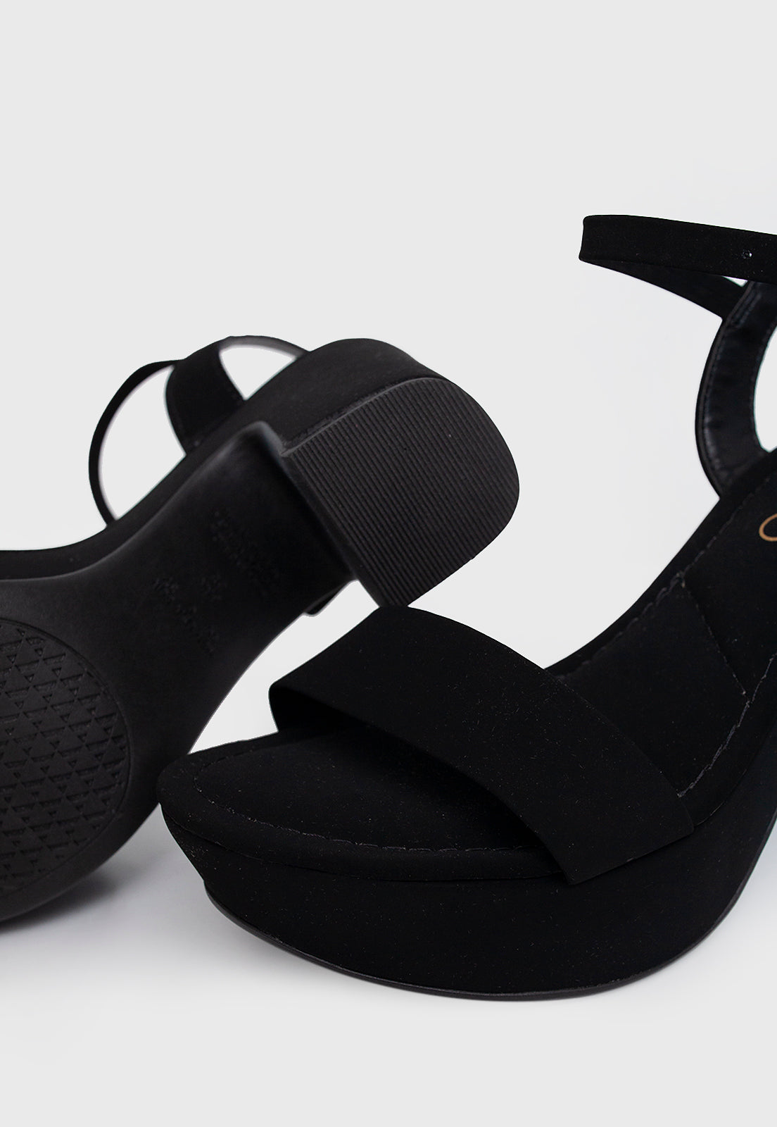 Sandalia Salto Alto 381028 Nobuck Preto