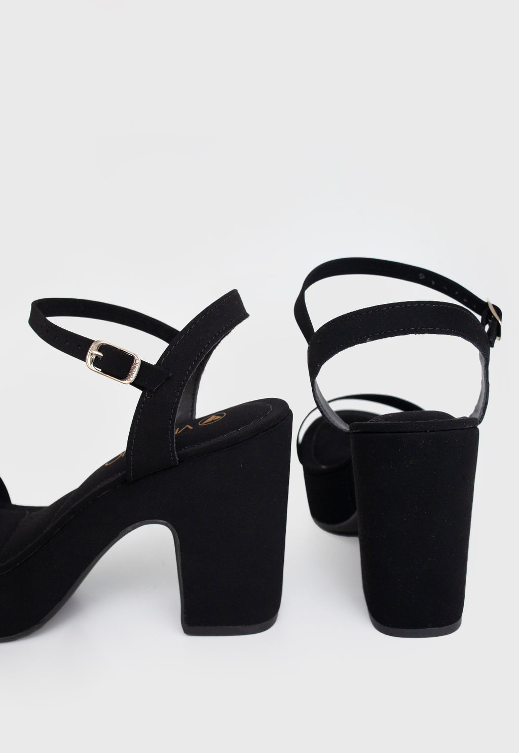 Sandalia Salto Alto 381028 Nobuck Preto