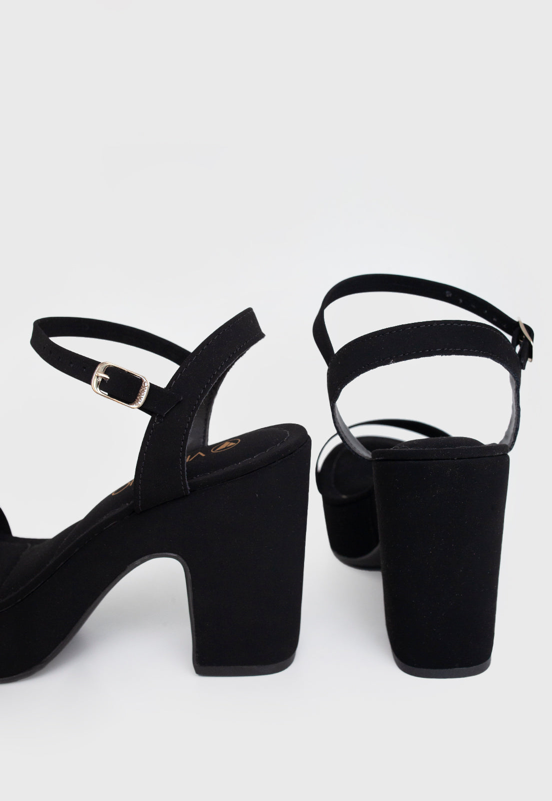 Sandalia Salto Alto 381028 Nobuck Preto