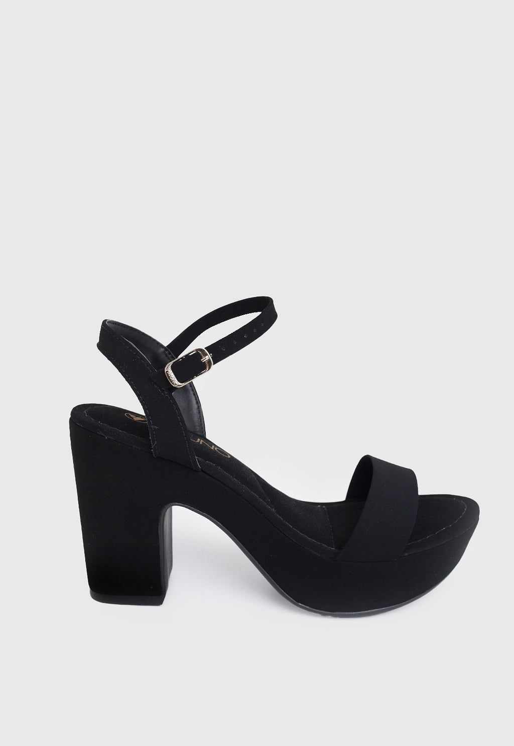 Sandalia Salto Alto 381028 Nobuck Preto