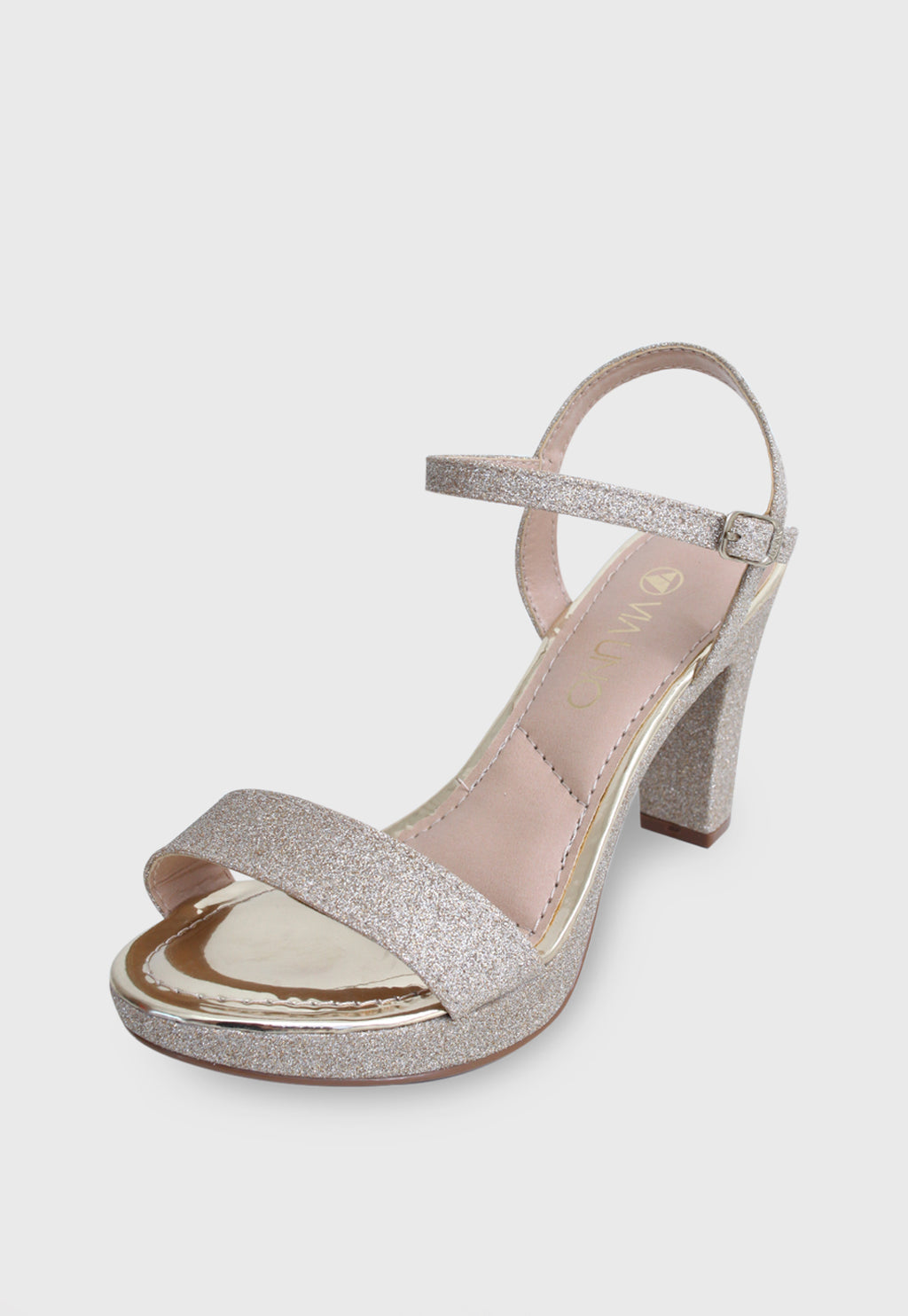 Sandalia Salto Alto 411034 Glitter Ouro