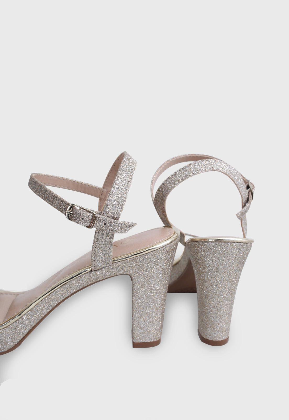 Sandalia Salto Alto 411034 Glitter Ouro