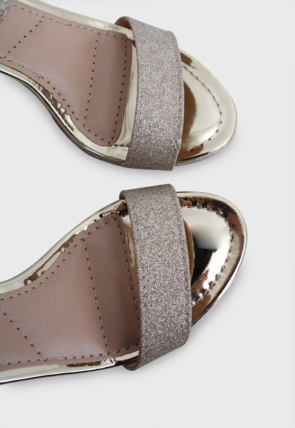 Sandalia Salto Alto 411034 Glitter Ouro