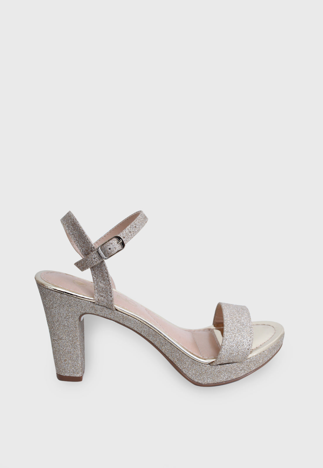 Sandalia Salto Alto 411034 Glitter Ouro