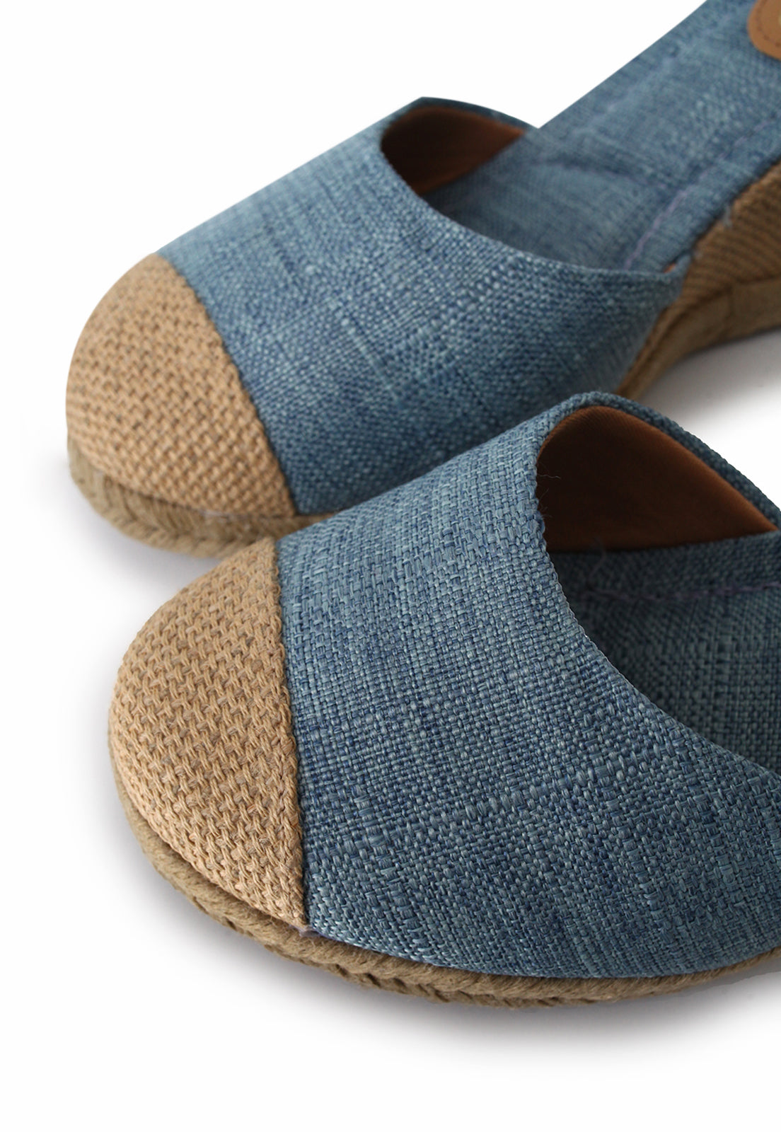 Sandalia Anabela 421006 Linho Jeans