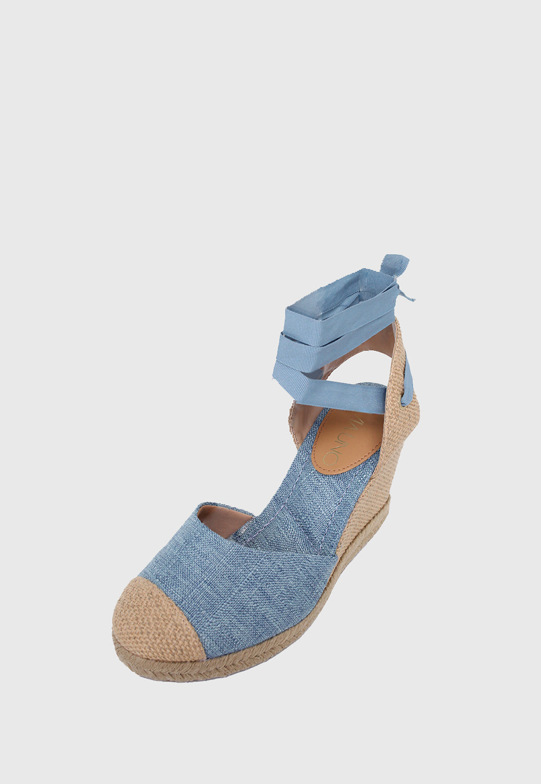 Sandalia Anabela 421006 Linho Jeans