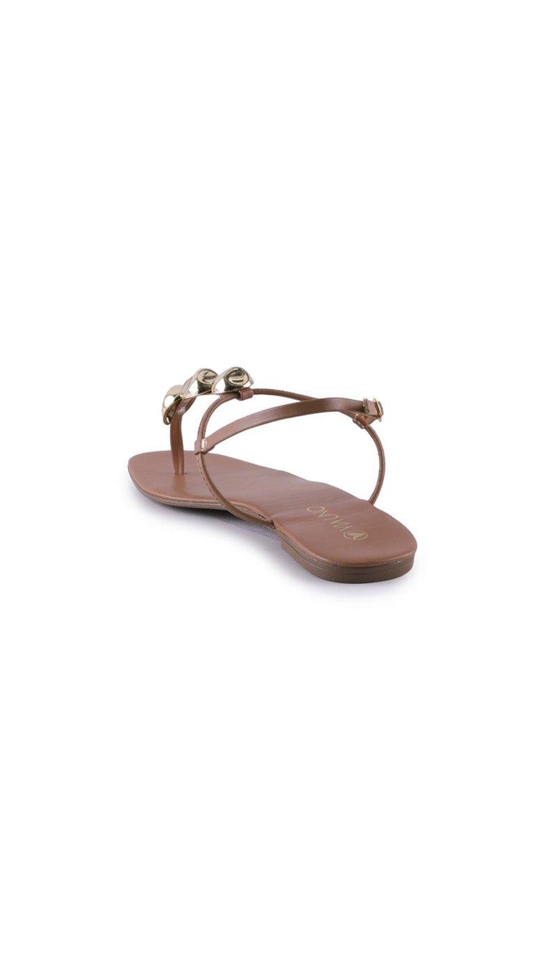 Sandalia Flat 450263 Mestiço Nozes