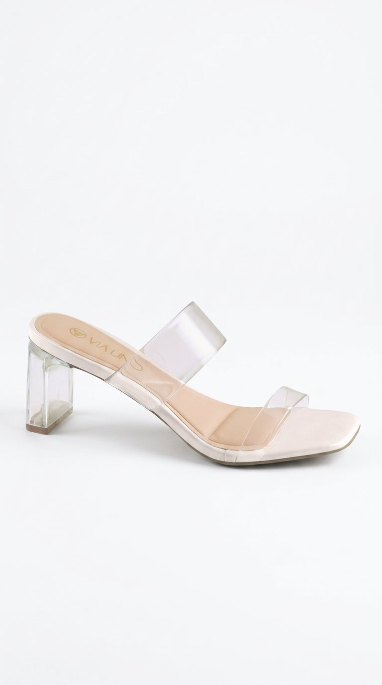 Sandalia Salto Medio 599001 Napa Rock Off White