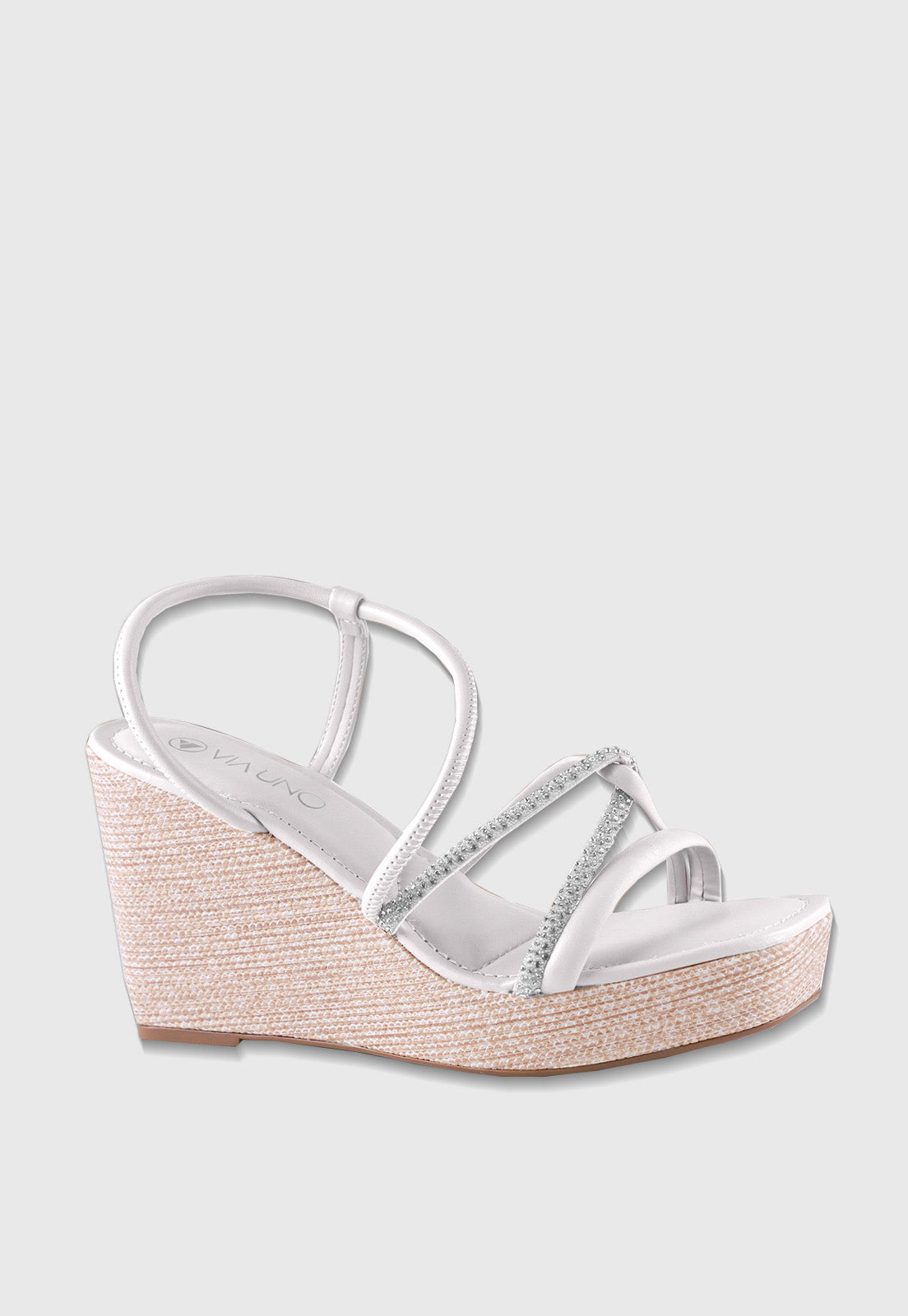 Sandalia Anabela 608045 Mestiço Off White