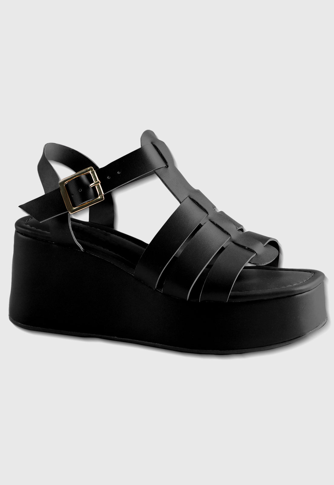 Sandalia Anabela 639033 Mestiço Preto