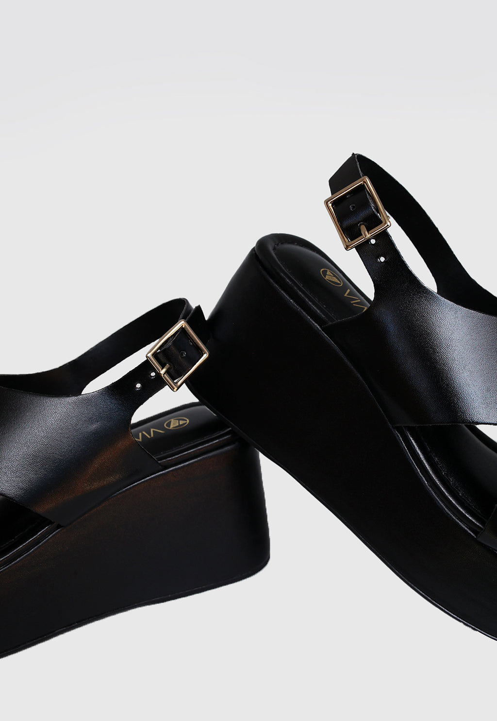 Sandalia Anabela 639034 Napa Rock Preto
