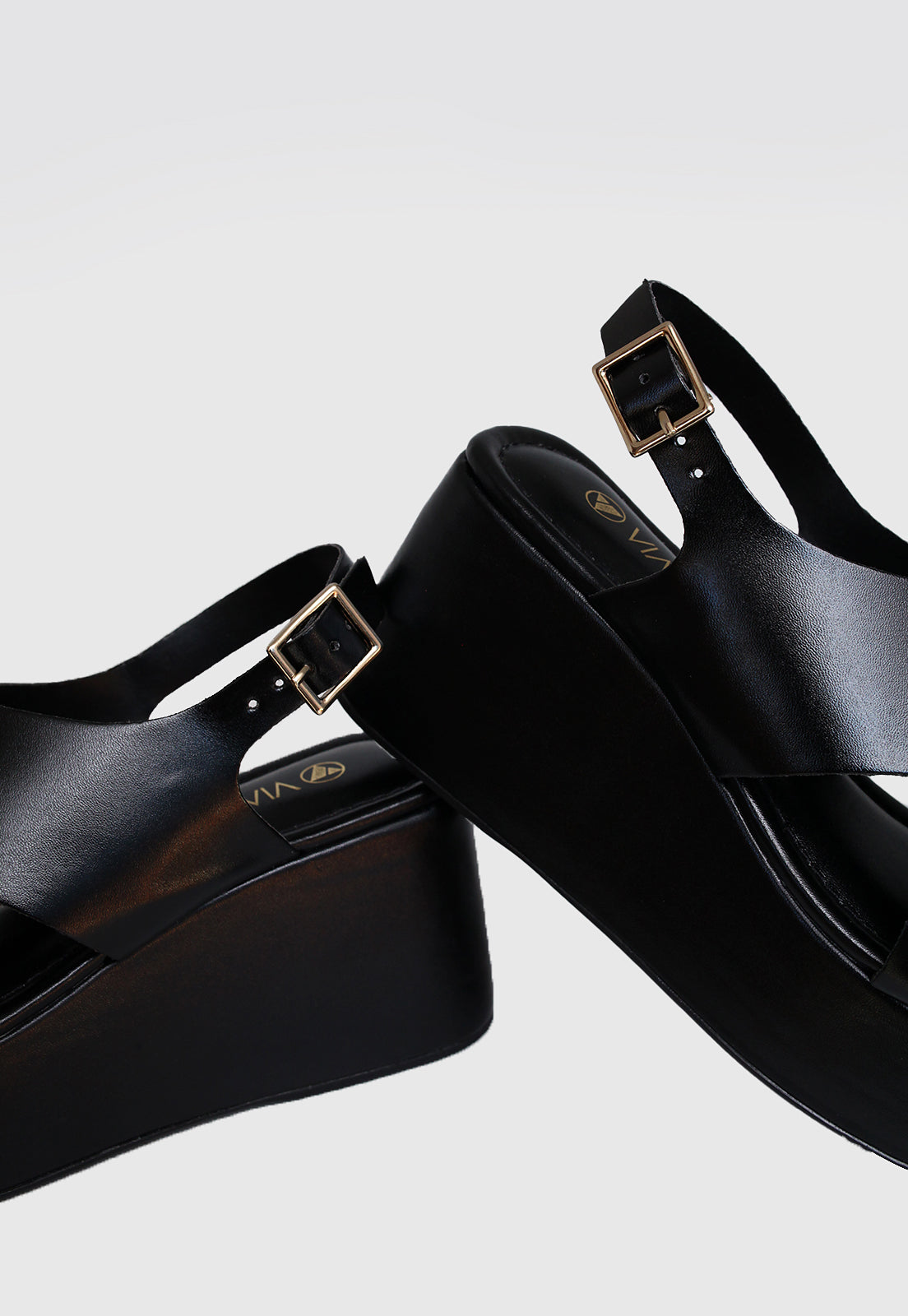 Sandalia Anabela 639034 Napa Rock Preto