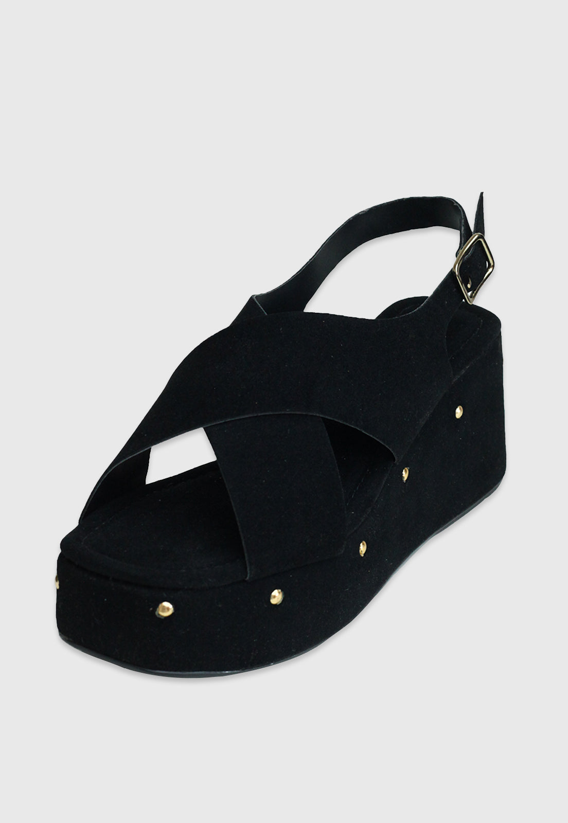 Sandalia Anabela 639044 Camurça Preto