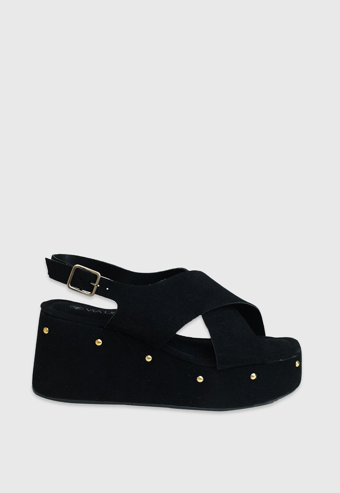 Sandalia Anabela 639044 Camurça Preto