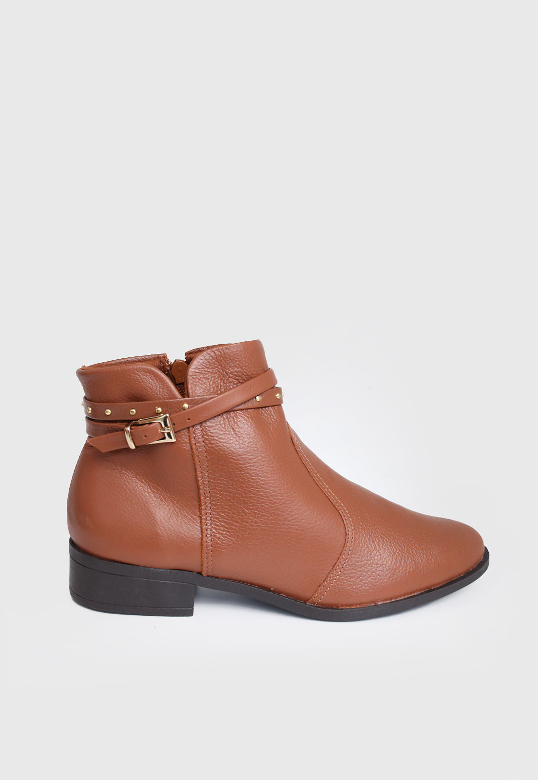 Bota Cano Curto 708041 Couro Caramelo