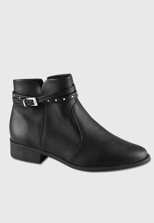 Bota Cano Curto 708041 Couro Preto