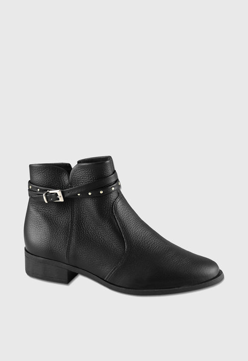 Bota Cano Curto 708041 Couro Preto