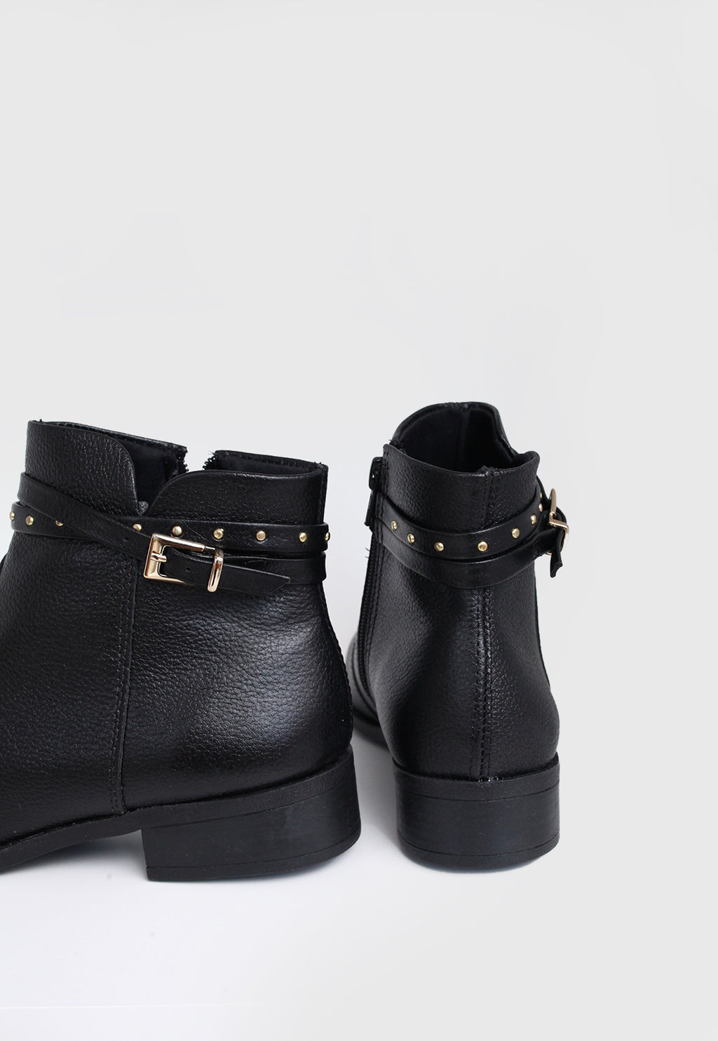 Bota Cano Curto 708041 Couro Preto