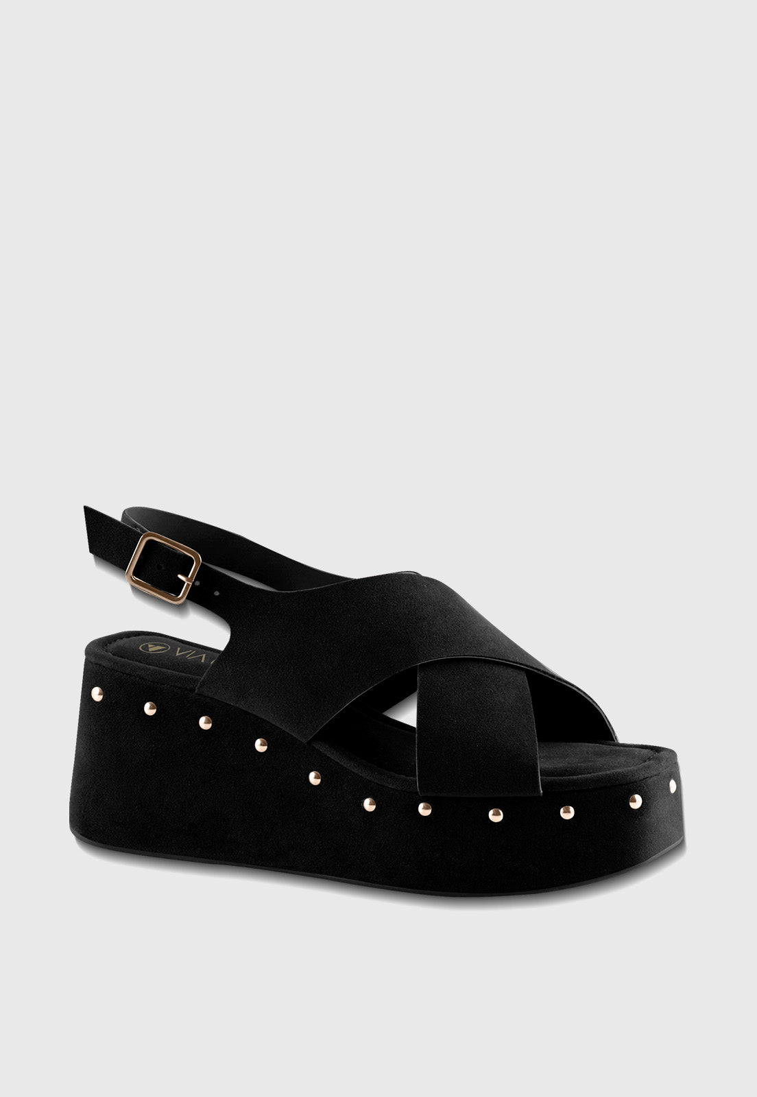 Sandalia Anabela 639044 Camurça Preto