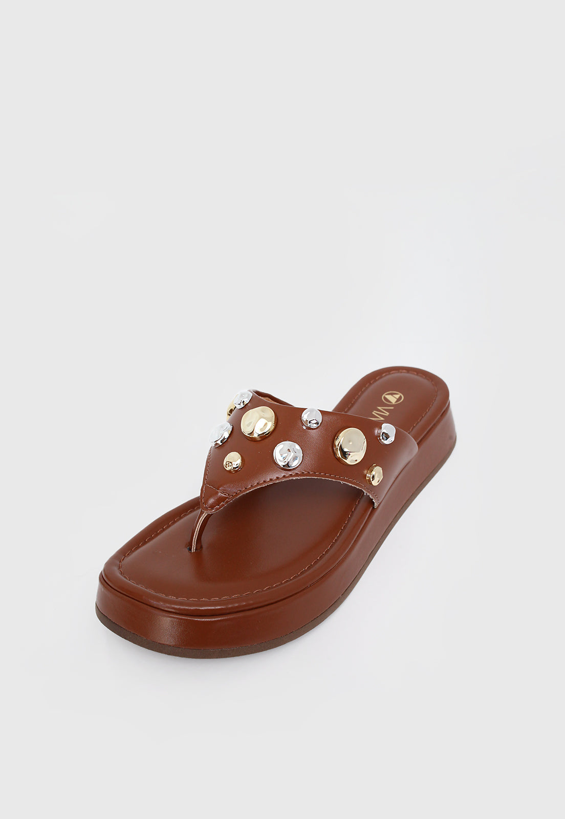 Sandália Flatform 803127 Napa Rock Caramelo