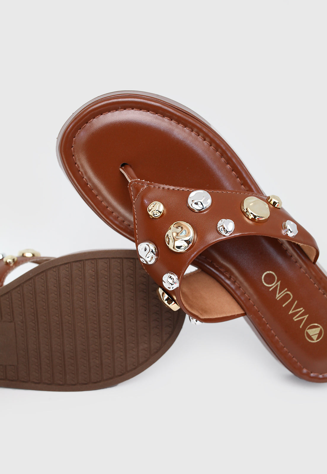 Sandália Flatform 803127 Napa Rock Caramelo