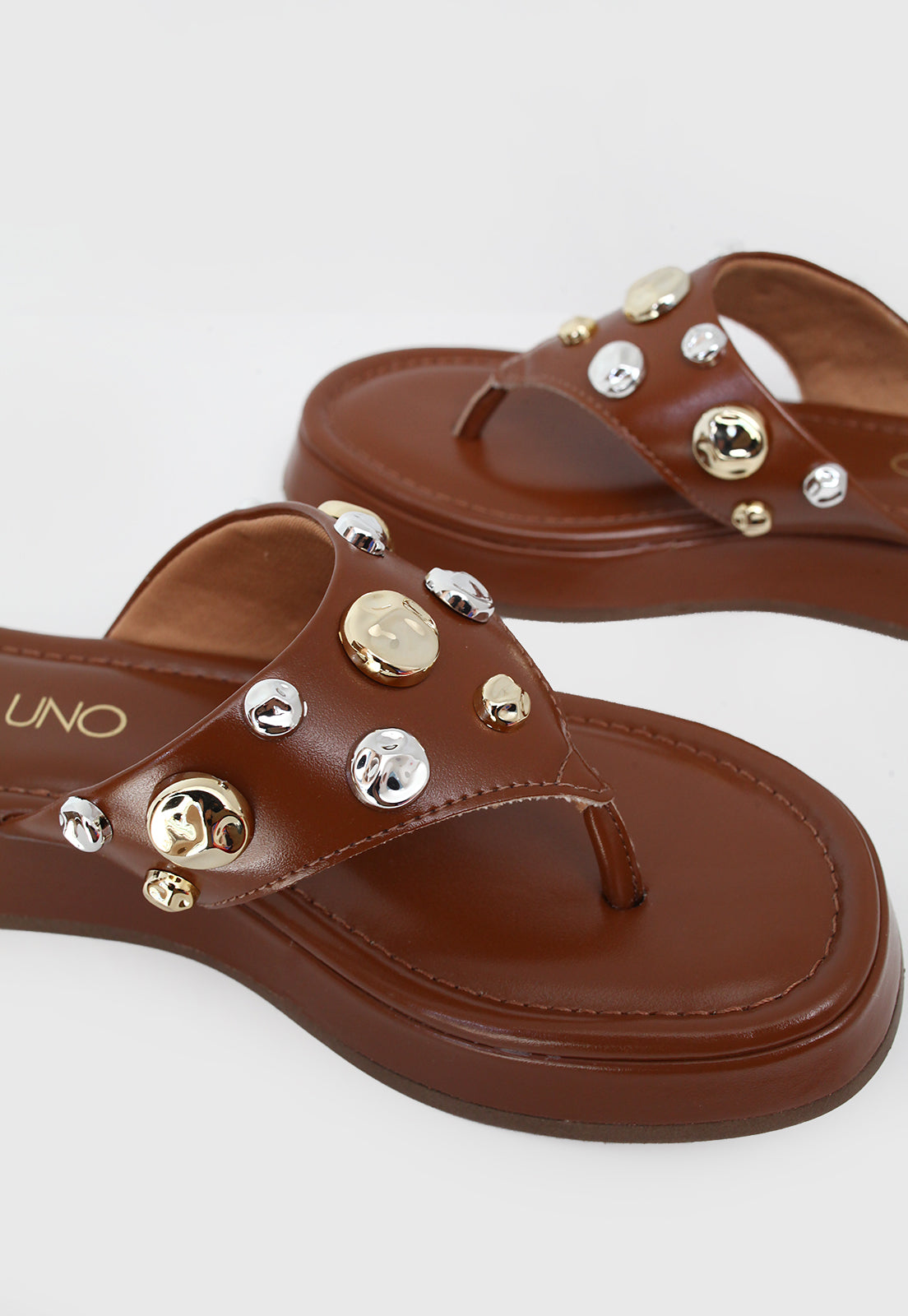 Sandália Flatform 803127 Napa Rock Caramelo