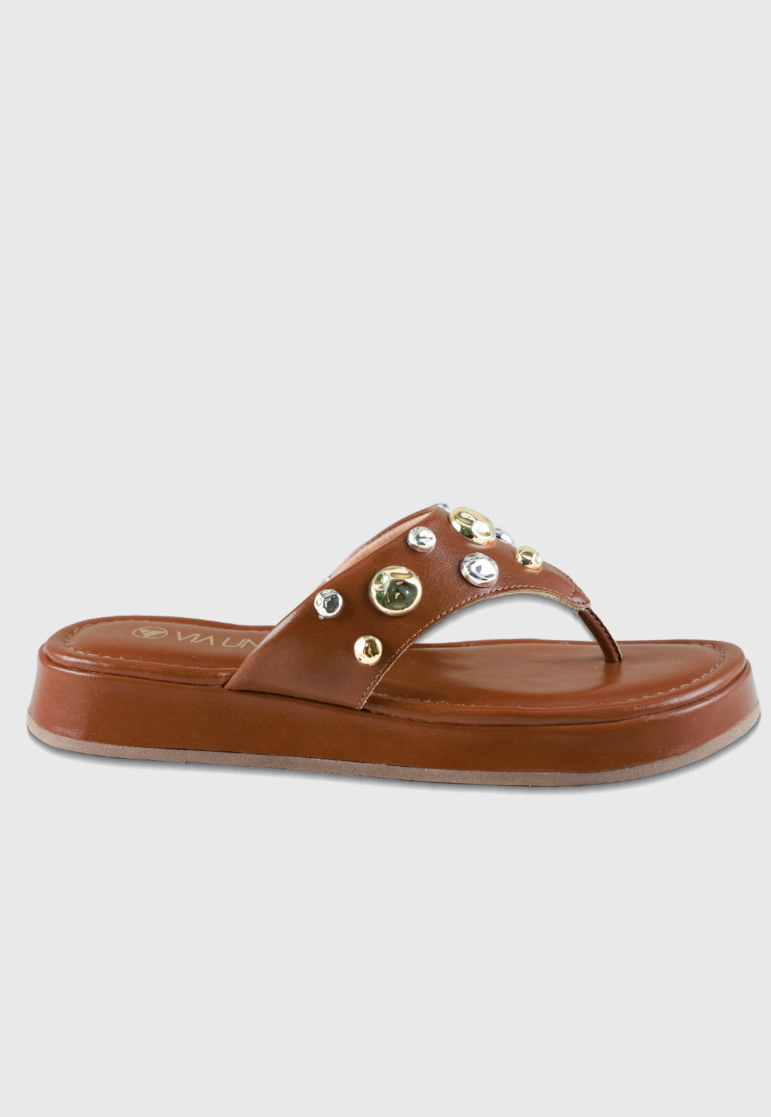 Sandália Flatform 803127 Napa Rock Caramelo