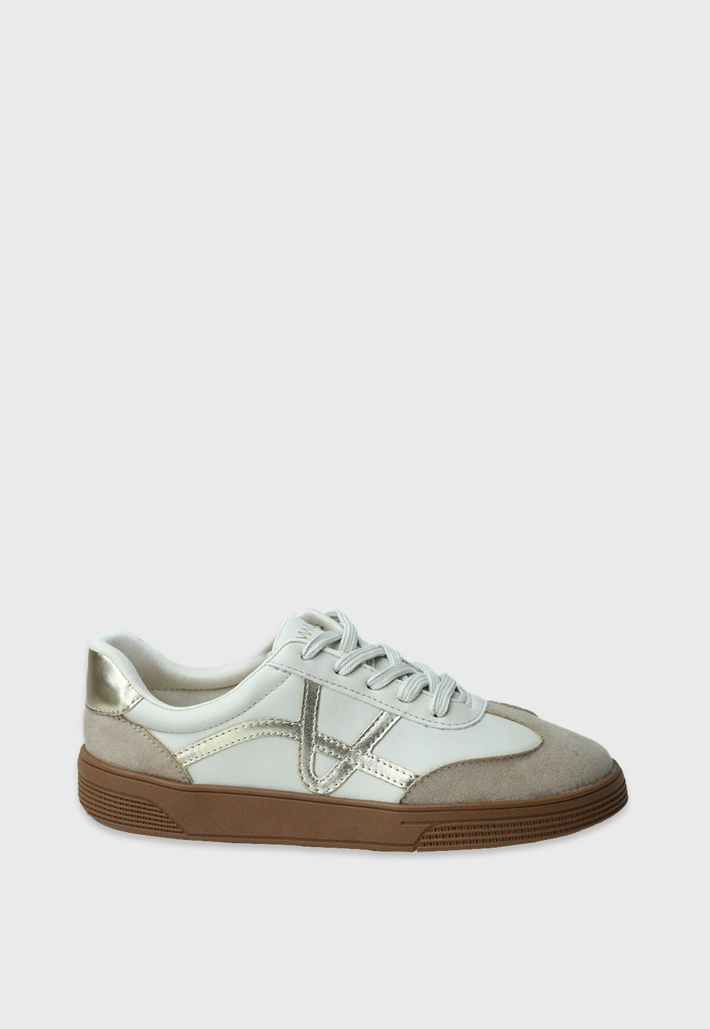 Tenis 842027 Mestiço Off White/Areia/Dourado